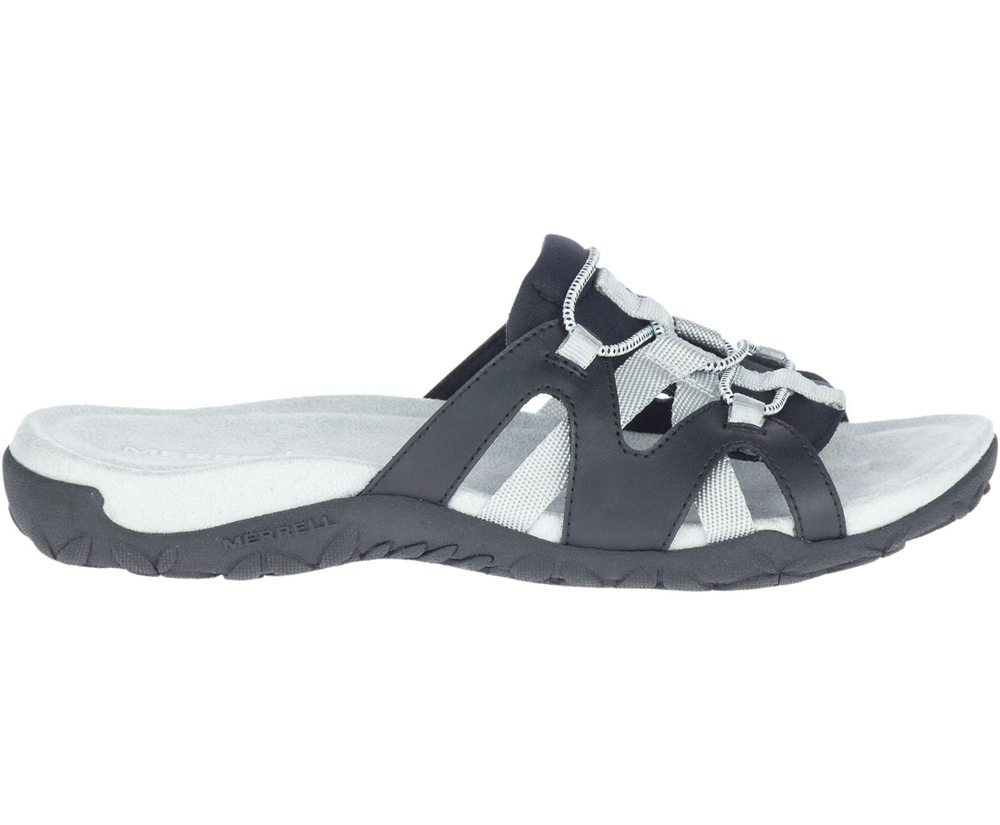 Sandalias Mujer - Merrell Terran Cage Slide - Blancas/Negras - CFUI-20846